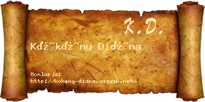 Kökény Diána névjegykártya