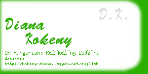 diana kokeny business card